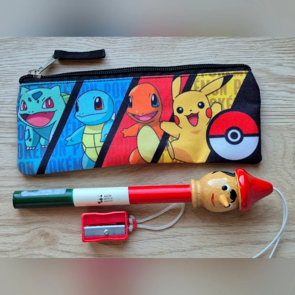Pokemon Pencil Case Bioworld&New Pinocchio Pencil -Sharpener